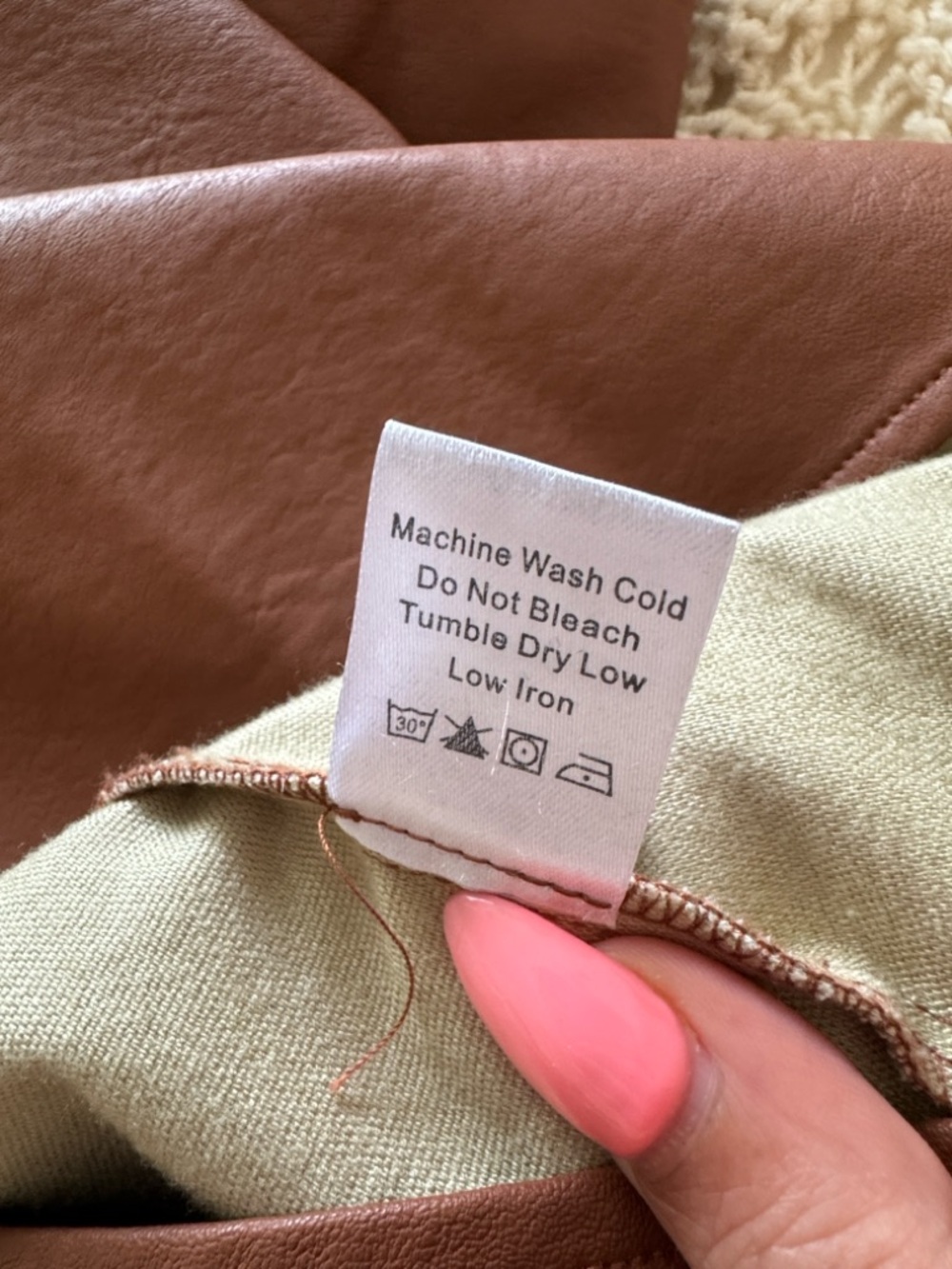 Tuckernuck Faye Faux Leather Blouse in Cognac - Picture 7 of 8